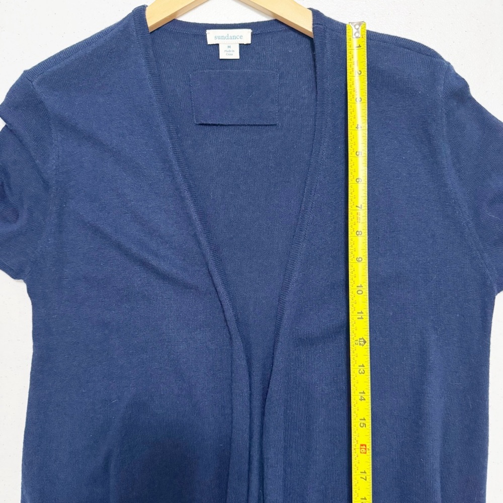 Sundance Unseen Beauty Patchwork Elbow Wool Blend Longline Sweater Blue Medium - Picture 6 of 9